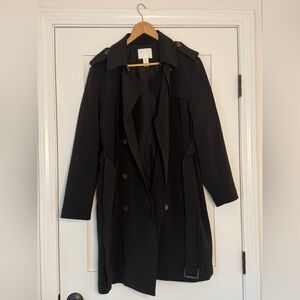 H&M Black Trench size L excellent condition
